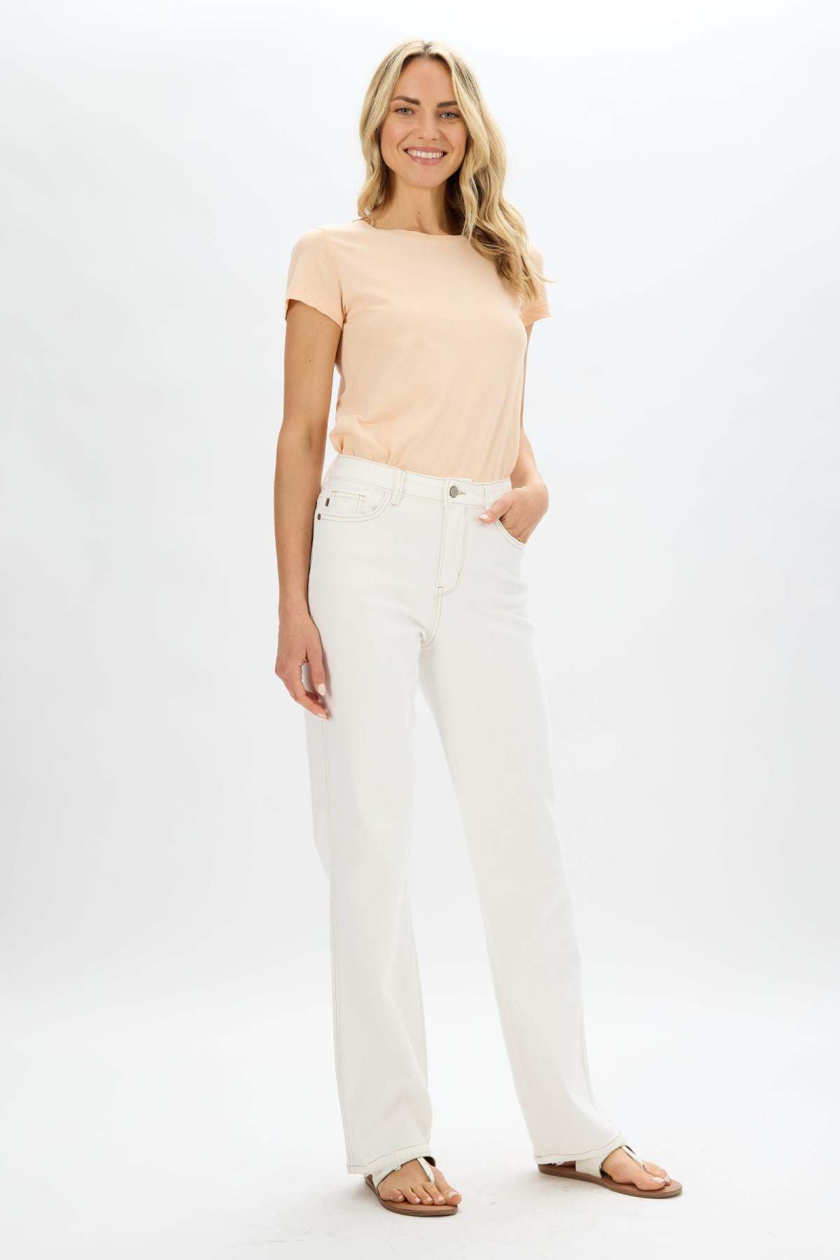 Judy Blue Straight Leg Jean - White
