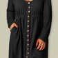 Plus Size Button Front Long Sleeve Dress - (Gray, Pink, Black and Green)