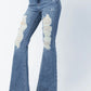 Judy Blue "High-Rise Rebel" High Waist Heavy Destroy Flare Jeans