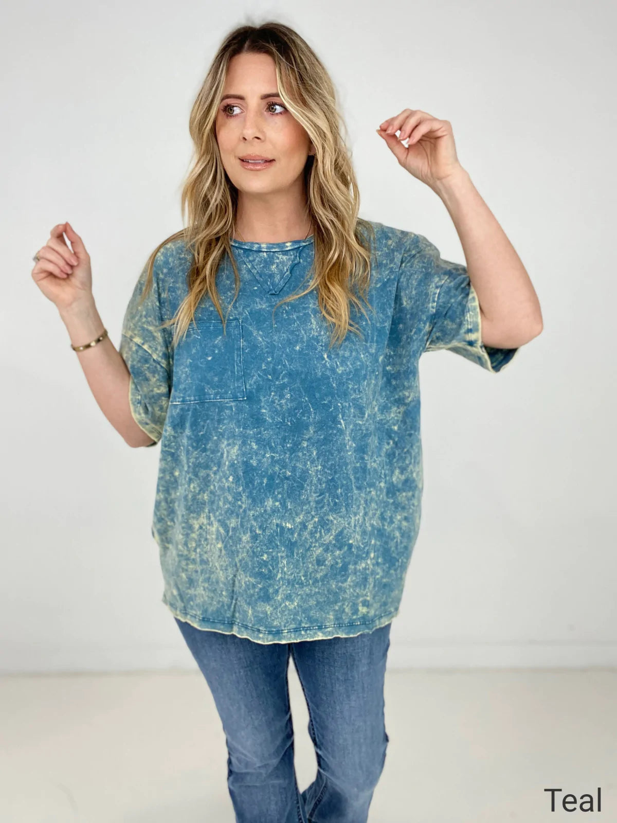 Acid Wash Boyfriend Top
