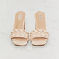 Braided Block Heel Sandals in Beige