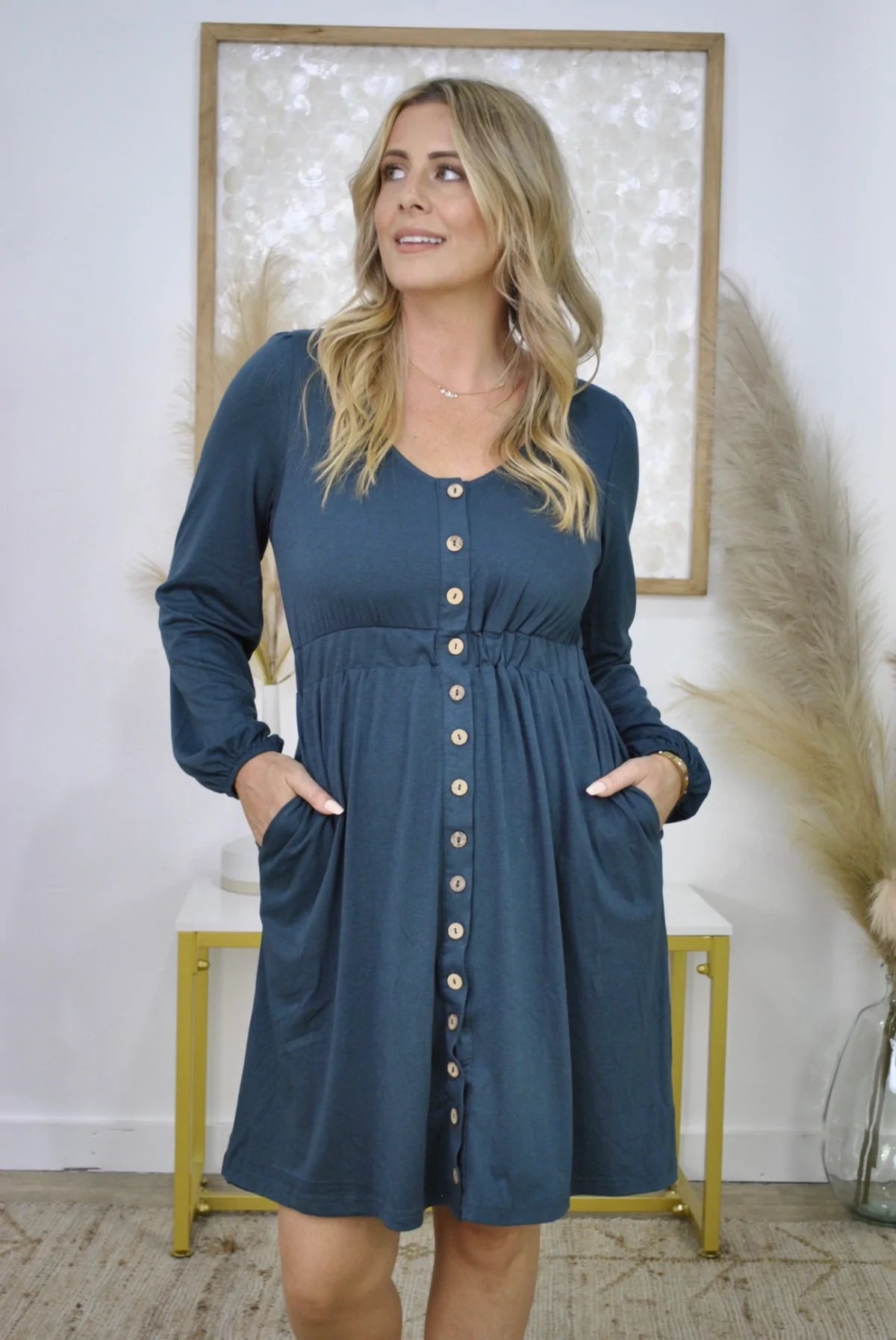 New Colors! Button Up Long Sleeve Dress (Only Ships to US)