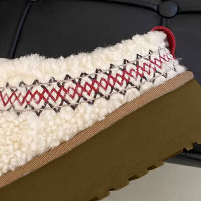 Fur Lined Sherpa Platform Slippers