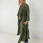 Jade By Jane Draped Front Long Body Jacket