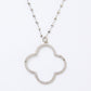 Melania Clara Large Pave Crystal Clover Pendant Dainty Necklace