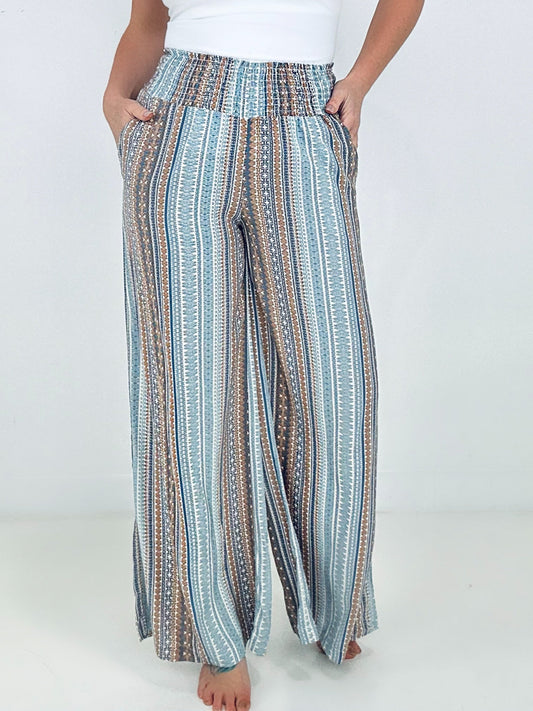 It's A Vibe Smocked Palazzo Pants