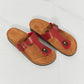 T-Strap Sandal in Wine