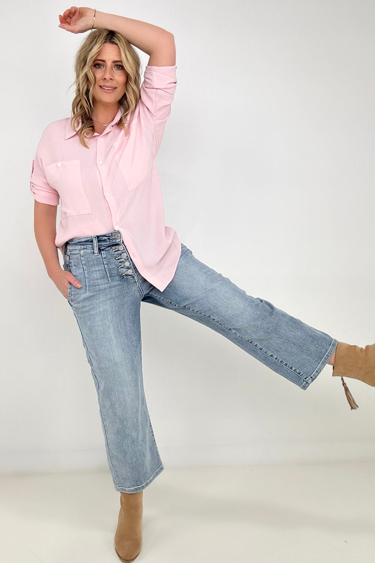 Pink is My Jam Button Down Blouse