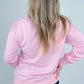 "L Is For Love" Love Glitter Print Crew Neck Sweatshirt