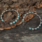 Retro Turquoise C-Shaped Hoop Earrings