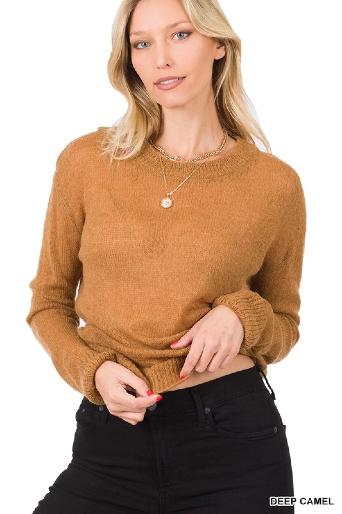 Long Sleeve Sheer Wool Sweater