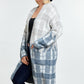 Color Block Plaid Pattern Long Cardigan