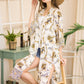 Justin Taylor Floral Open Front Slit Duster Cardigan