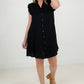 Button Down Mini Dress with Ruffle Sleeves