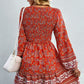 Bohemian V-Neck Balloon Sleeve Dress
