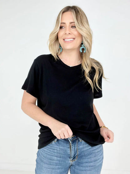 Solid Cotton Boyfriend Tee
