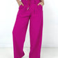 Pink High Waist Woven Wide Leg Pants