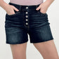 Judy Blue Dark Wash Buttoned Fly Cut Off Denim Shorts