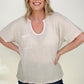 Jacquard Short Sleeve Knit Top