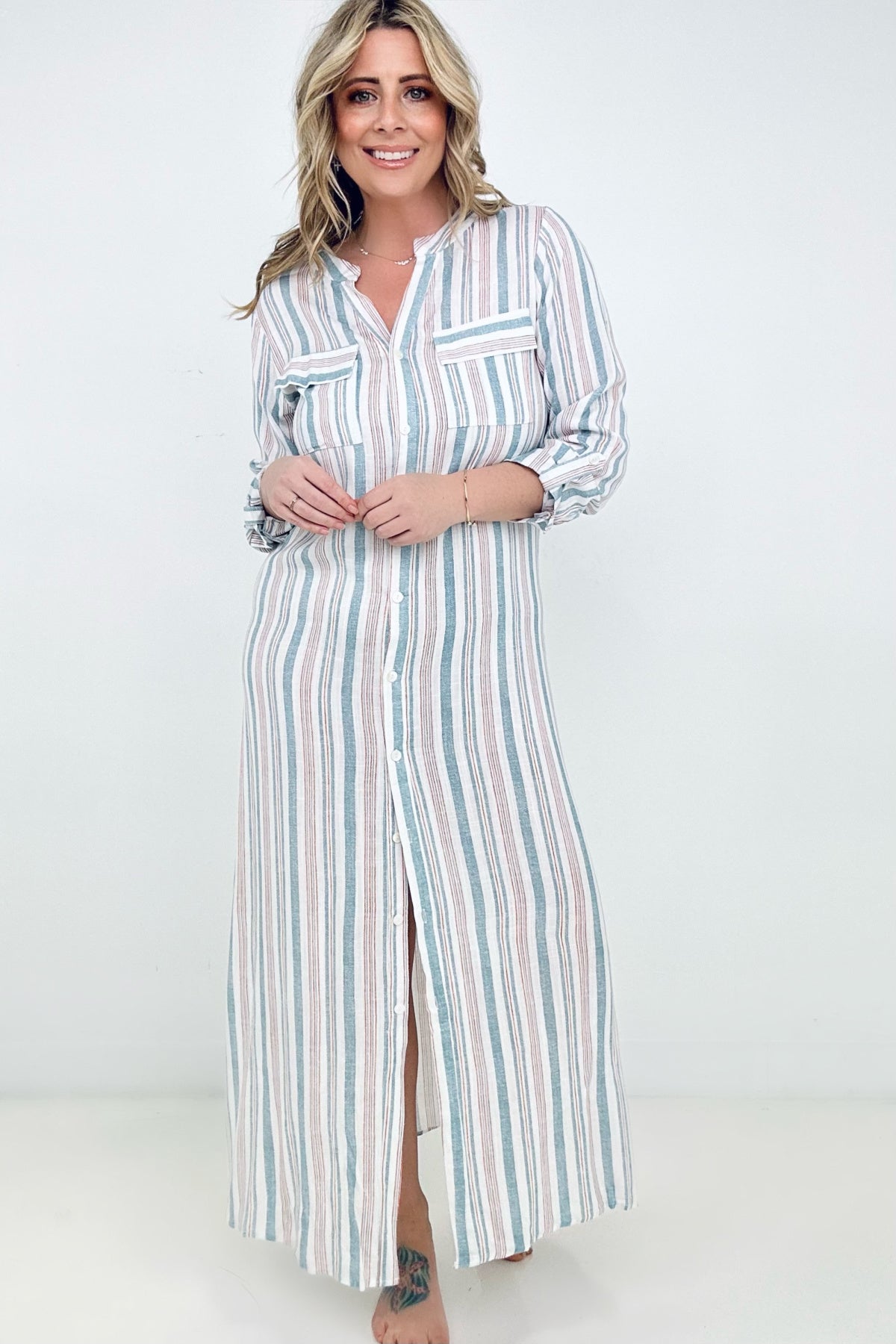 Wind in my hair Button Down Maxi Dress