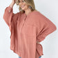 Textured Cotton Linen Oversized Top