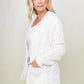 Zenana Long Sleeve Popcorn Sweater Cardigan with Pockets