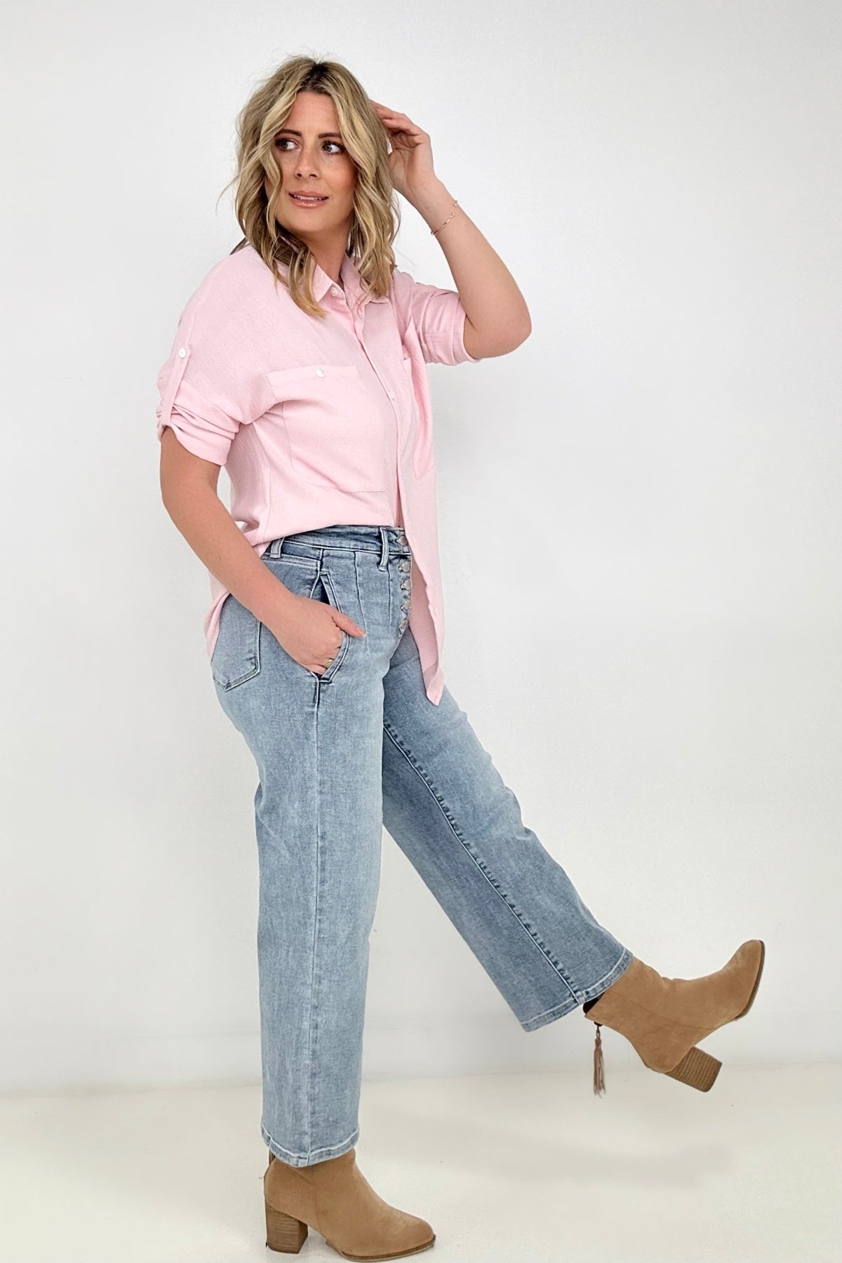 Pink is My Jam Button Down Blouse