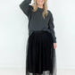 Zenana Mesh Pleated Maxi Skirt