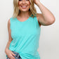 Round Neck Sleeveless Side Slit Top