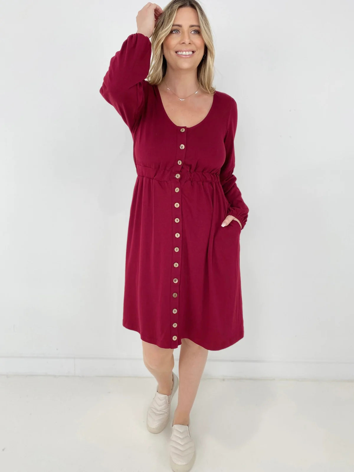 New Colors! Button Up Long Sleeve Dress (Only Ships to US)