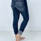 Judy Blue "Olivia" Mid-Rise Long Inseam Pin Tack Skinny Jeans