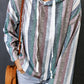 Striped Drawstring Detail Drop Shoulder Hoodie