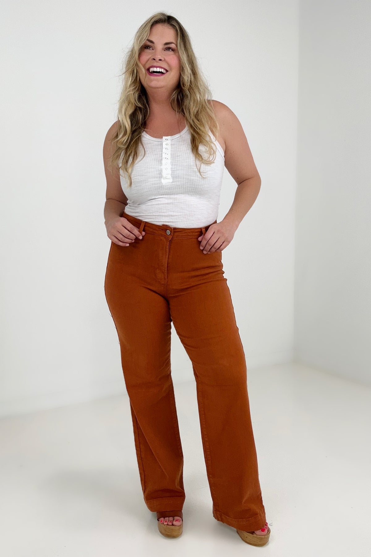 Judy Blue Auburn Garment Dyed Wide Leg