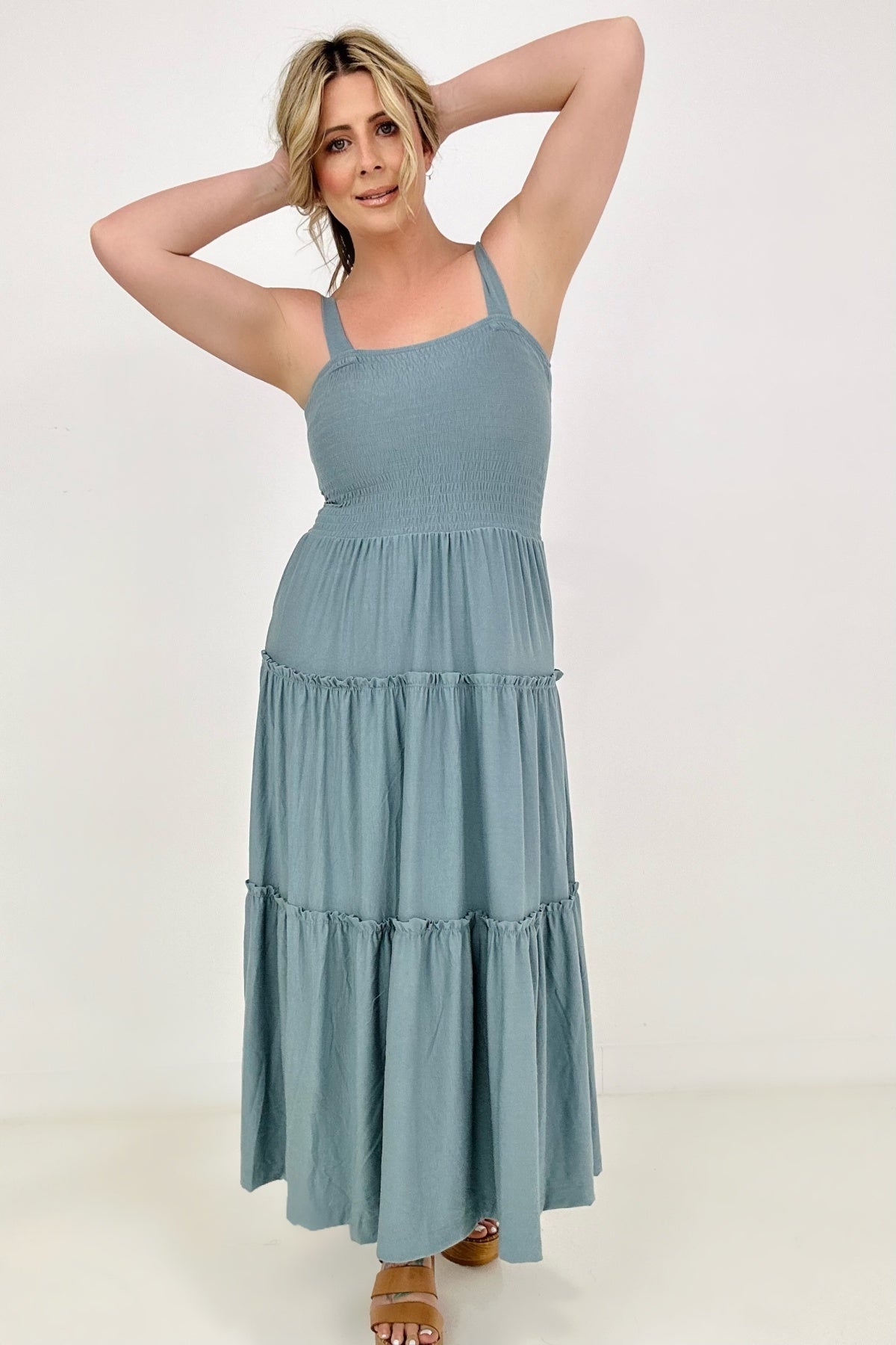 Seize The Day Smocked Tiered Maxi Dress