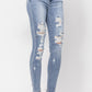 Judy Blue High Rise Bleach Splash Destroyed Skinny Jeans