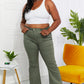 Zenana Clementine Full Size High-Rise Bootcut Jeans in Olive