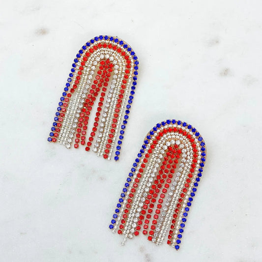 PREORDER: Americana Arched Fringe Dangle Earrings
