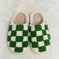 Melody Checkered Print Plush Slide Slippers