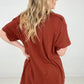 Raw Edge Short Sleeve Top