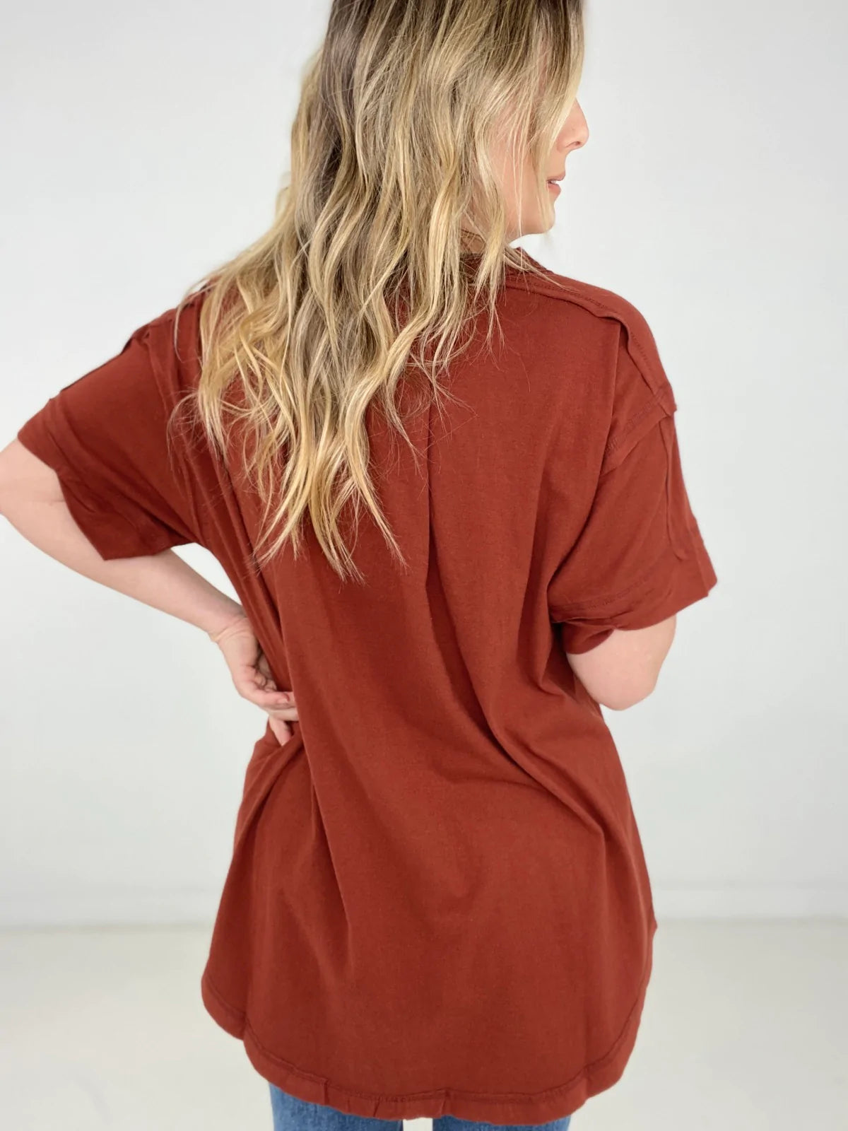 Raw Edge Short Sleeve Top