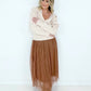 Zenana Mesh Pleated Maxi Skirt
