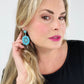 Retro Turquoise Geometric Dangle Earrings