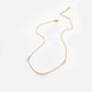 Stainless Steel 18K Gold Plated Zirconia Charm Necklace (With Box)