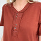 Raw Edge Short Sleeve Top
