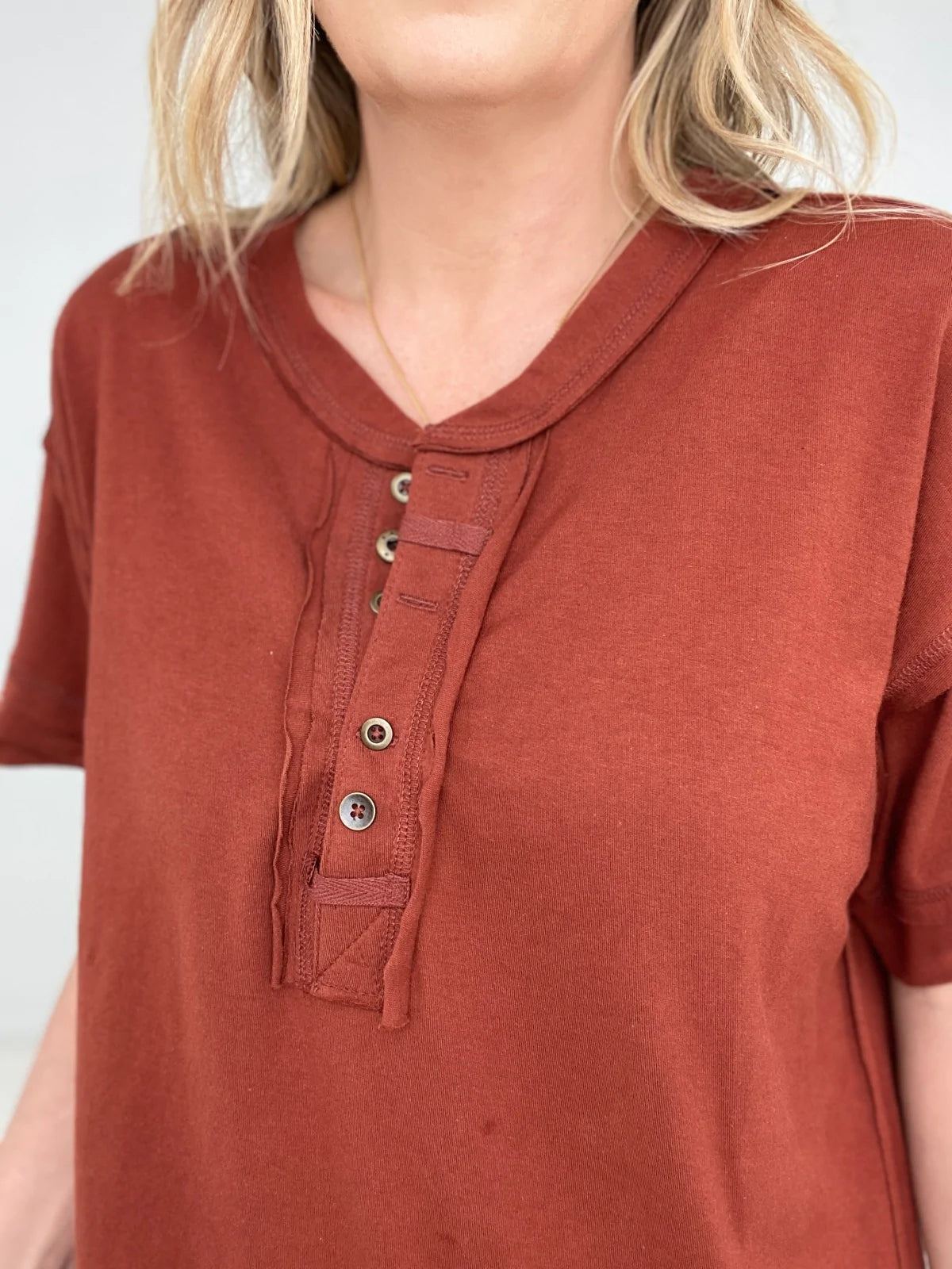 Raw Edge Short Sleeve Top