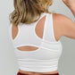 "Alex" White Birch Sleeveless Ribbed Knit Bralette
