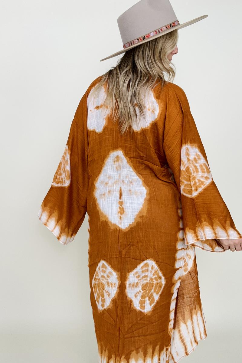Tie-Dye Kimono with Full Sleeves