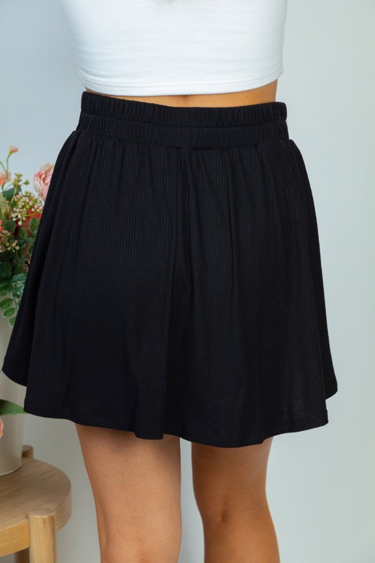 Summertime High Waisted Solid Knit Skirt
