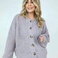 Solid Balloon Sleeve Button Front Cardigan