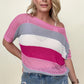 Colorblock Crochet Knit Top